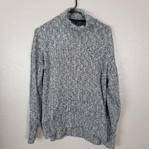Top Shop Turtleneck Gray Black White Sweater 6